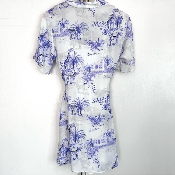 AllSaints Fay Tajpur Shirt Dress Blue and White Size 6 - Picture 6 of 12